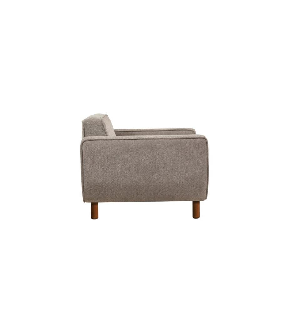 Ohrensessel, Nussbaum, Grau, Gestell: BUCHENHOLZ & SPANPLATTE, Stoff: 70 % POLYESTER / 30 % BAUMWOLLE, Holzbeine