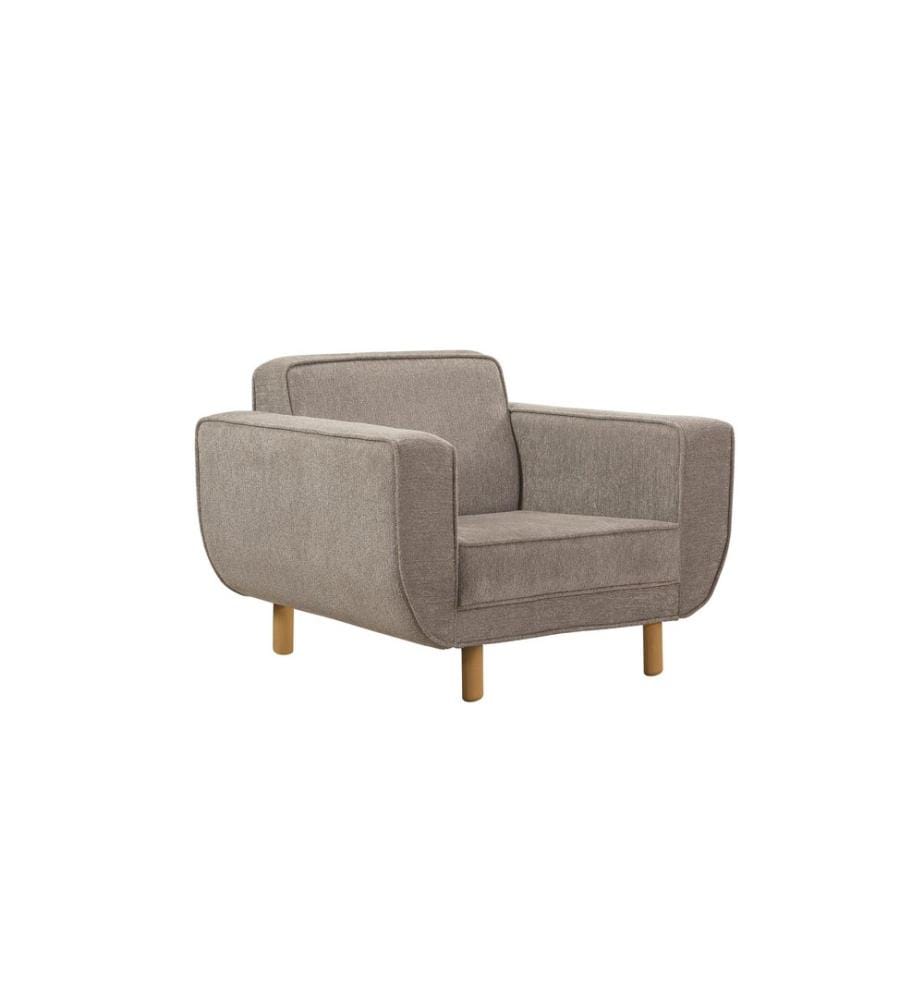Ohrensessel, Eiche, Grau, Gestell: BUCHENHOLZ & SPANPLATTE, Stoff: 70 % POLYESTER / 30 % BAUMWOLLE, Holzbeine