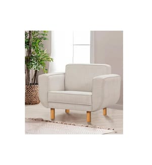 Fauteuil à oreilles, chêne, crème, structure : BOIS DE HÊTRE ET AG aggloméré, tissu : 70 % POLYESTER / 30 % COTON, pieds en bois