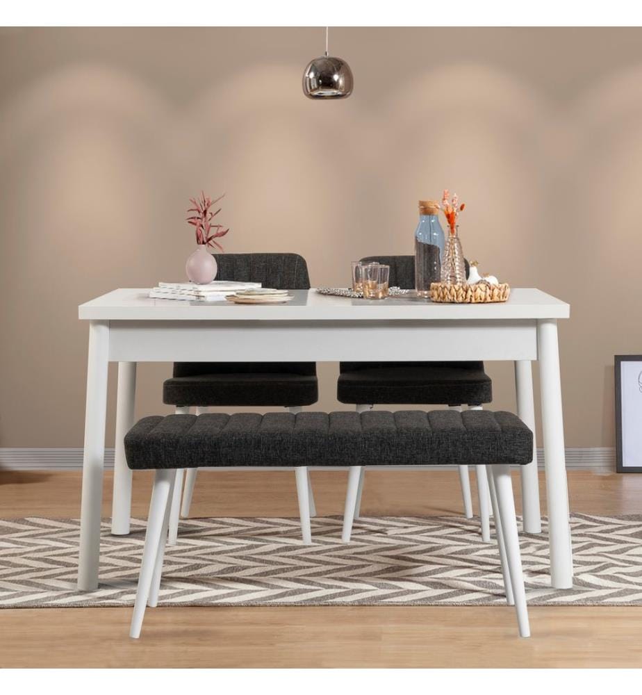 Bianco, Antracite, Tavolini Da Caffè, 75X120X75 cm, Piastra Di Particelle Rivestita Di Melamina