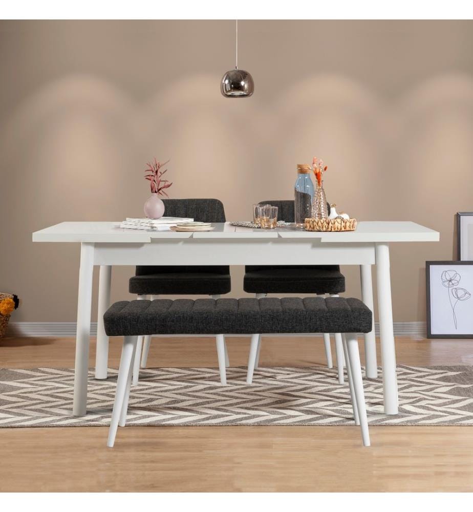 Bianco, Antracite, Tavolini Da Caffè, 75X120X75 cm, Piastra Di Particelle Rivestita Di Melamina