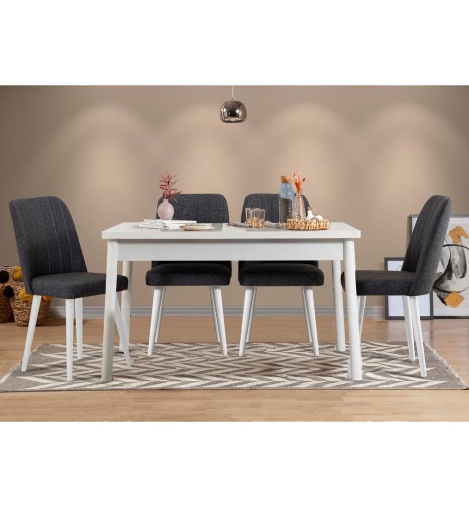 Bianco, Antracite, Tavolini Da Caffè, 75X120X75 cm, Piastra Di Particelle Rivestita Di Melamina
