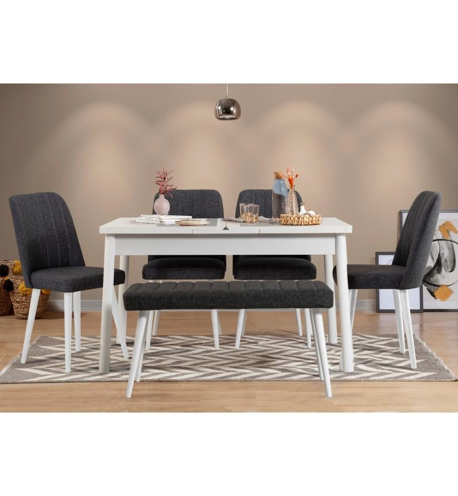 Bianco, Antracite, Tavolini Da Caffè, 75X120X75 cm, Piastra Di Particelle Rivestita Di Melamina