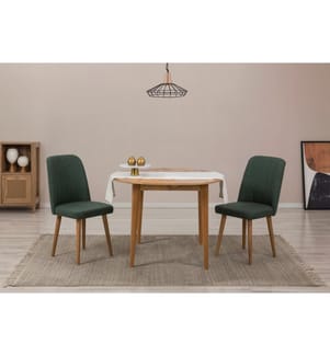 Set tavolo da pranzo allungabile e sedie , 3 pezzi, Pino Atlantico, Verde, Truciolato rivestito in melamina