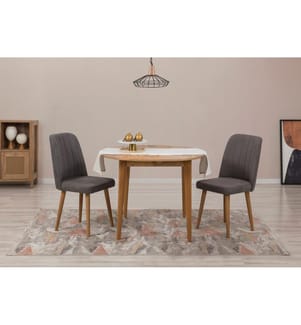 Tavolo da pranzo allungabile e set di sedie , 3 pezzi, pino dell'Atlantico, antracite, pannello di particelle rivestito in melamina