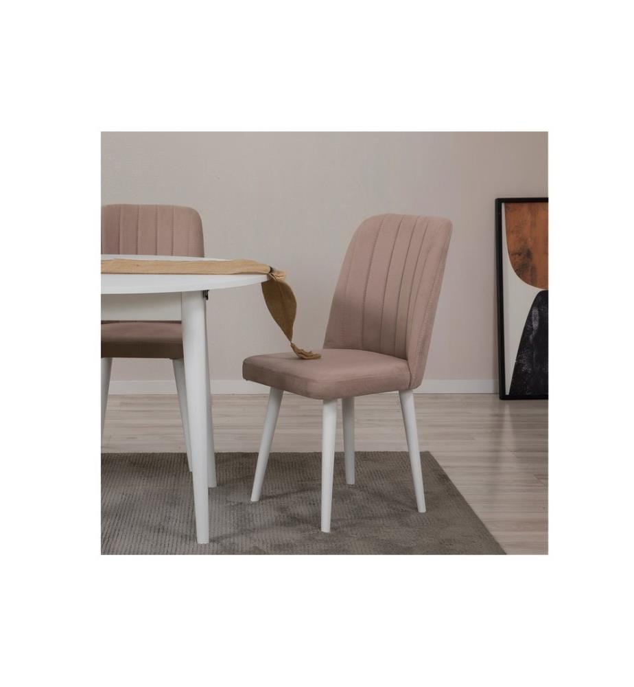 Ensemble table et chaises à rallonges, 3 pièces, blanc, pierre, panneau de particules mélaminé