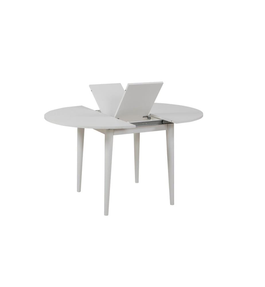 Ensemble table et chaises à rallonges, 3 pièces, blanc, gris, panneau de particules mélaminé