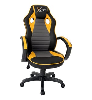 Giallo, Nero, Sedia Da Ufficio, 121X66X65 cm, Poliuretano