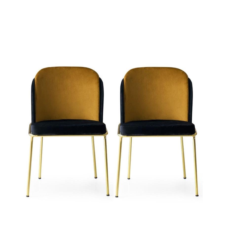 Nero, Oro, Sedia Da Ufficio, 86X54X55 cm, Metallo Telaio