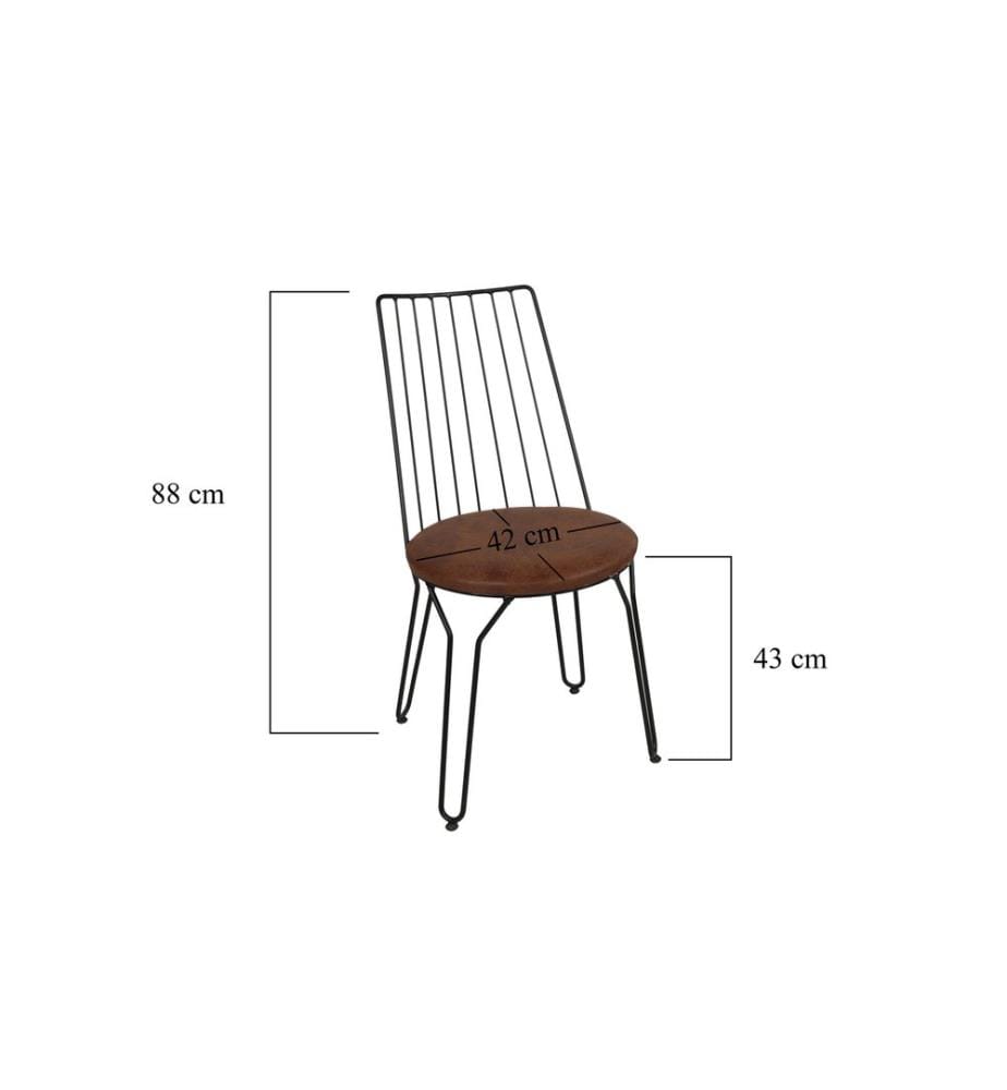 Nero, Sedia Da Ufficio, 84X44X44 cm, Metallo Telaio