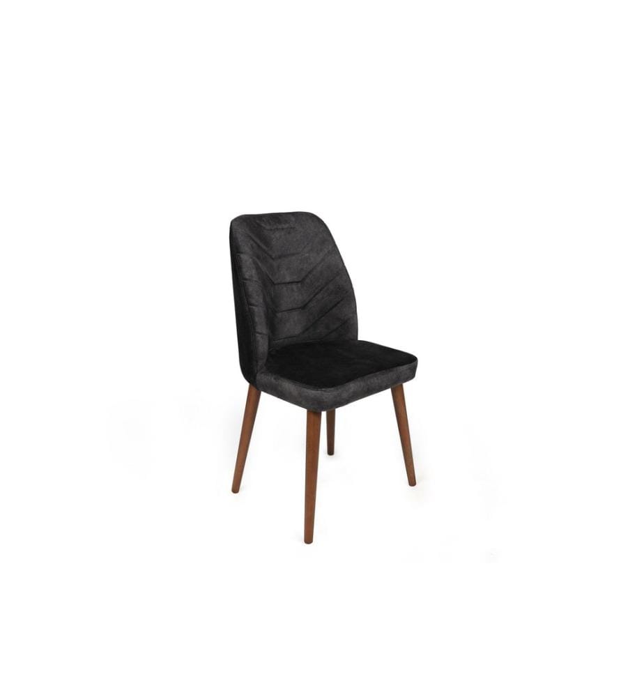 Set di sedie , 4 pezzi, Antracite, Marrone, Struttura: Metallo, Seduta: Tessuto di velluto