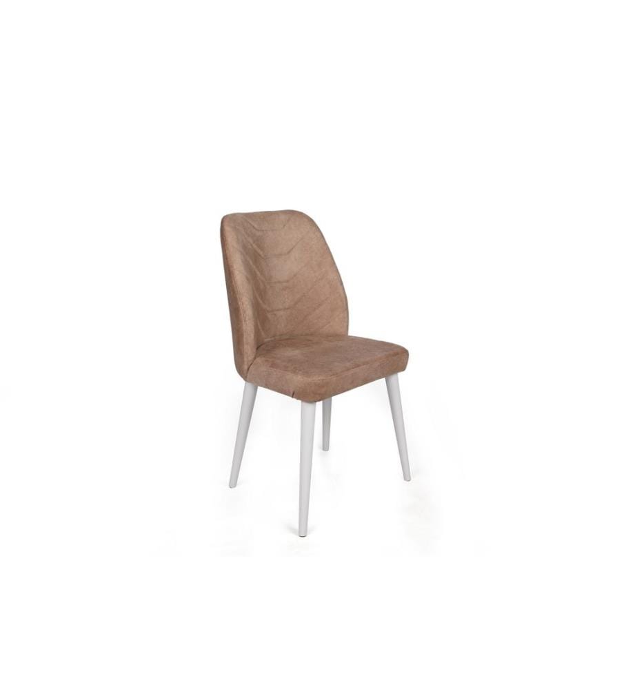 Ensemble de chaises, 4 pièces, Mink, White, Frame : Métal, Siège : Tissu de velours