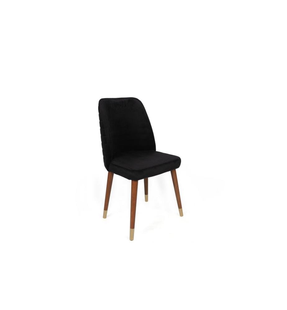 Set di sedie , 2 pezzi, Nero, Noce, Oro, Struttura: Legno, Seduta: Tessuto di velluto, Schienale: Metallo / Tessuto di velluto: Metallo / Tessuto di velluto