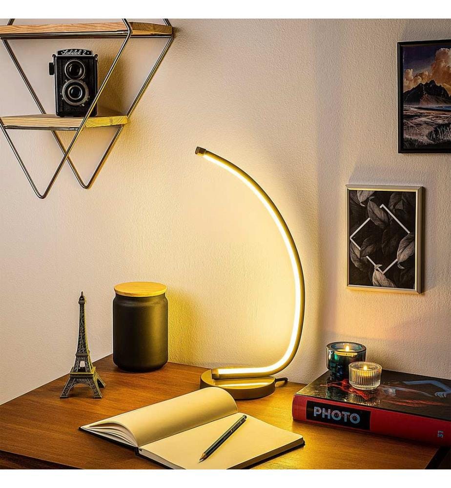 Lampe De Table, Or, Corps Métallique