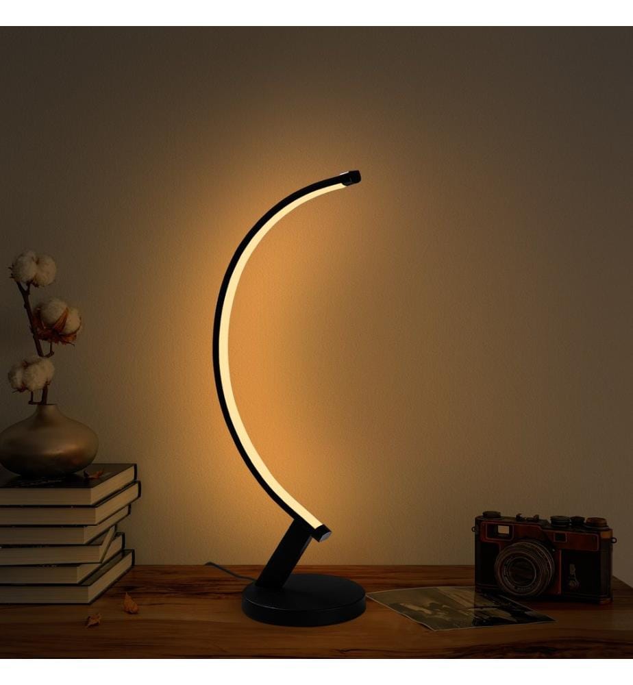 Tischlampe, Schwarz, Metallkörper