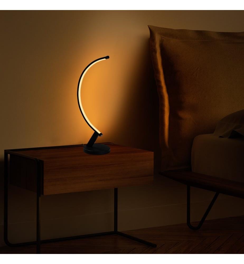 Tischlampe, Schwarz, Metallkörper