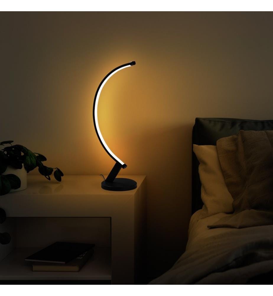 Tischlampe, Schwarz, Metallkörper