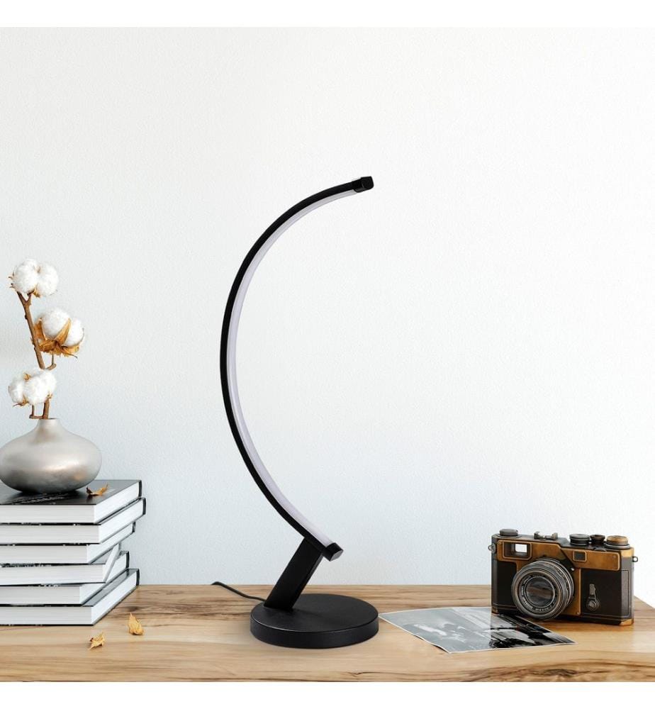 Tischlampe, Schwarz, Metallkörper