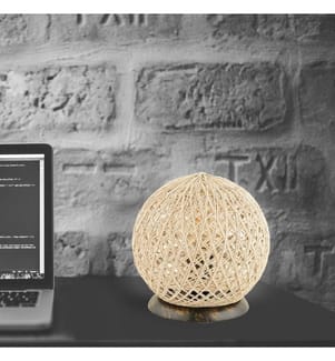 Ecru, Lampes De Bureau, 25 X 25 cm, Base D'ABS