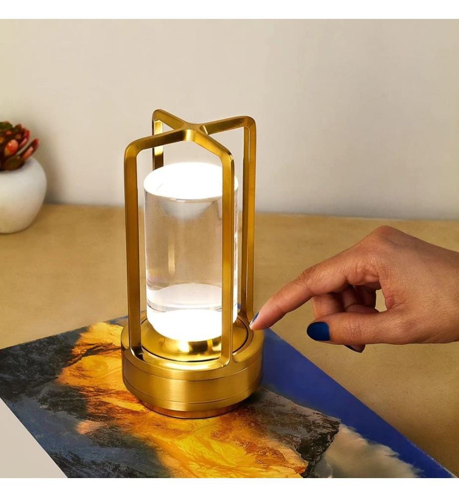 Lampe de table, jaune, CORPS EN MÉTAL, abat-jour en acrylique