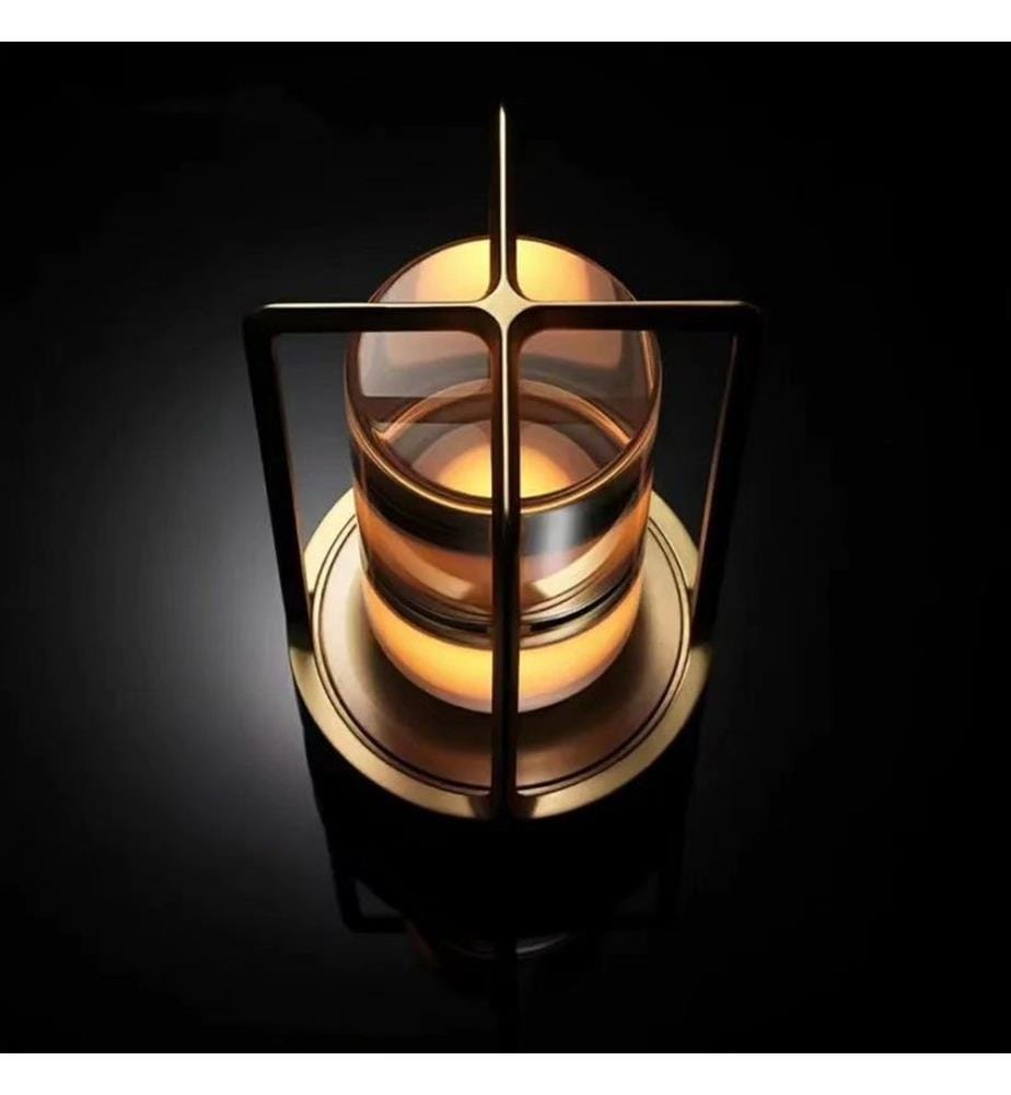 Lampe de table, jaune, CORPS EN MÉTAL, abat-jour en acrylique