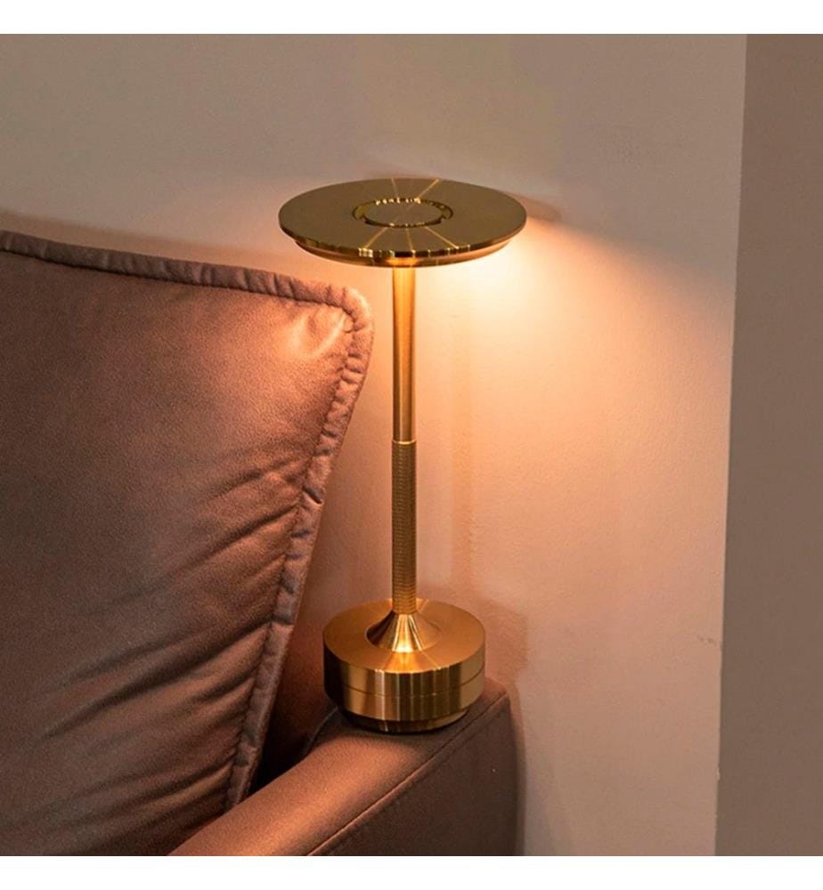 Lampe de table, jaune, CORPS EN MÉTAL, abat-jour en acrylique