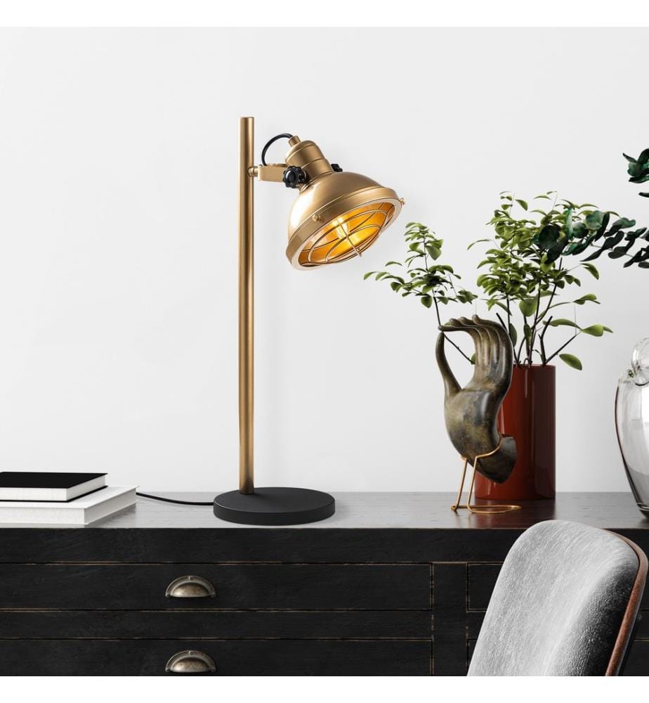 Lampe de table, dorée, CORPS EN MÉTAL