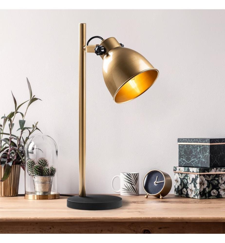 Lampe de table, dorée, CORPS EN MÉTAL