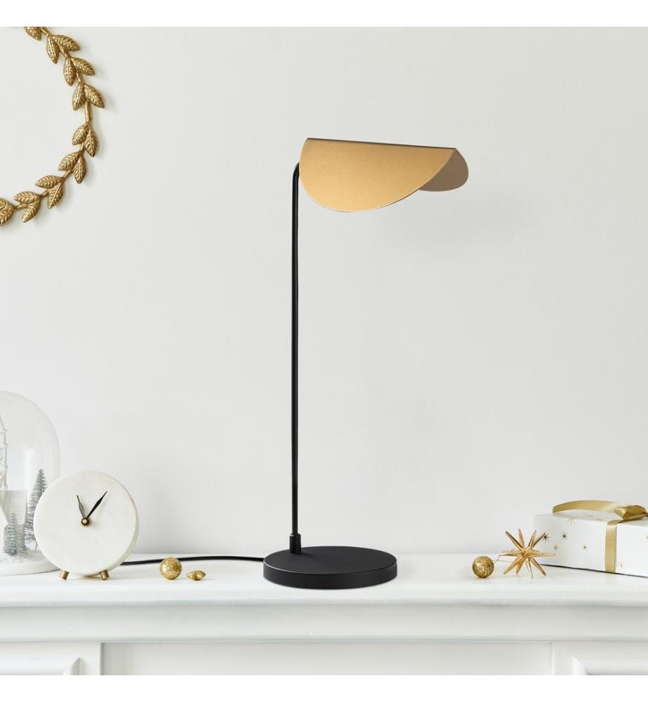 Tischlampe, Schwarz, Metallkörper