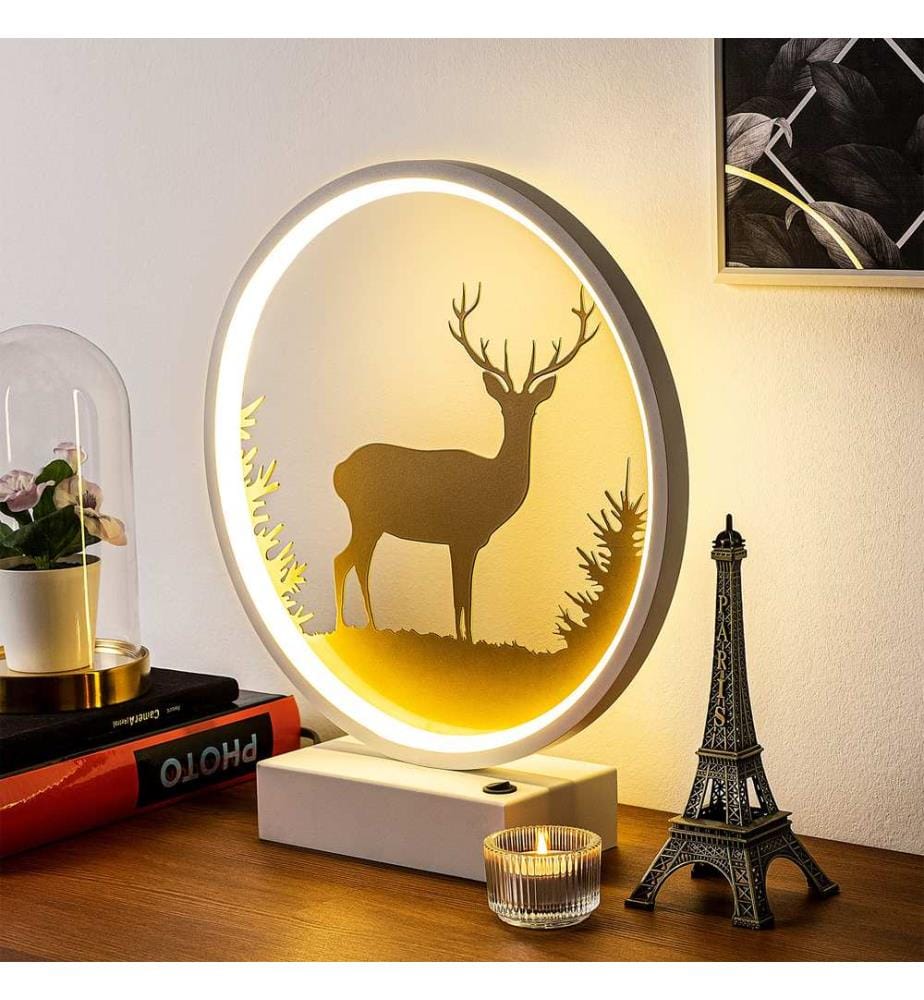 Blanc, Or, Lampes De Bureau, 16 X 9 X 4 cm, En Métal