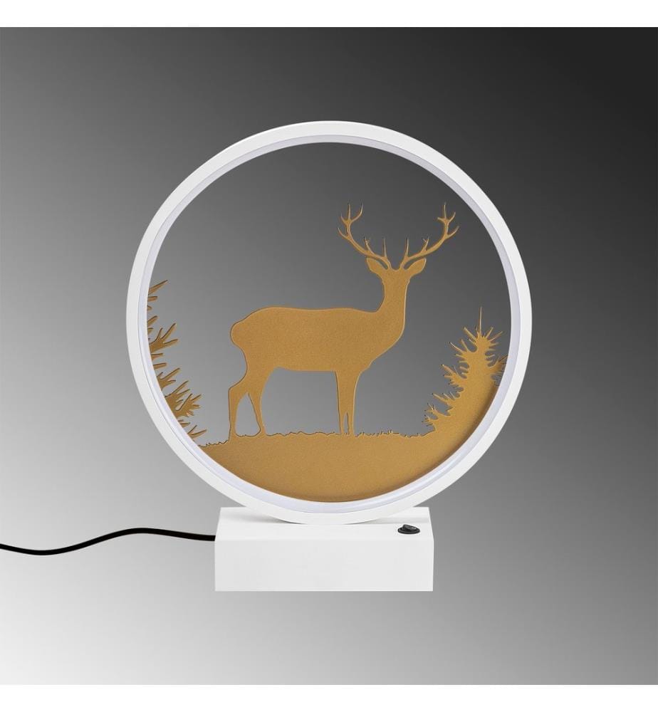 Blanc, Or, Lampes De Bureau, 16 X 9 X 4 cm, En Métal