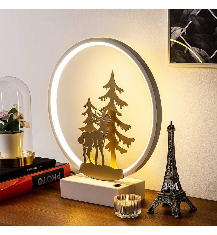 Blanc, Or, Lampes De Bureau, 16 X 9 X 4 cm, En Métal