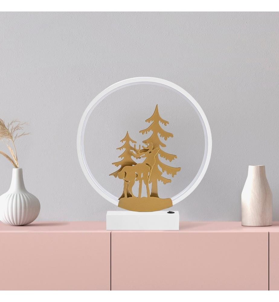 Blanc, Or, Lampes De Bureau, 16 X 9 X 4 cm, En Métal