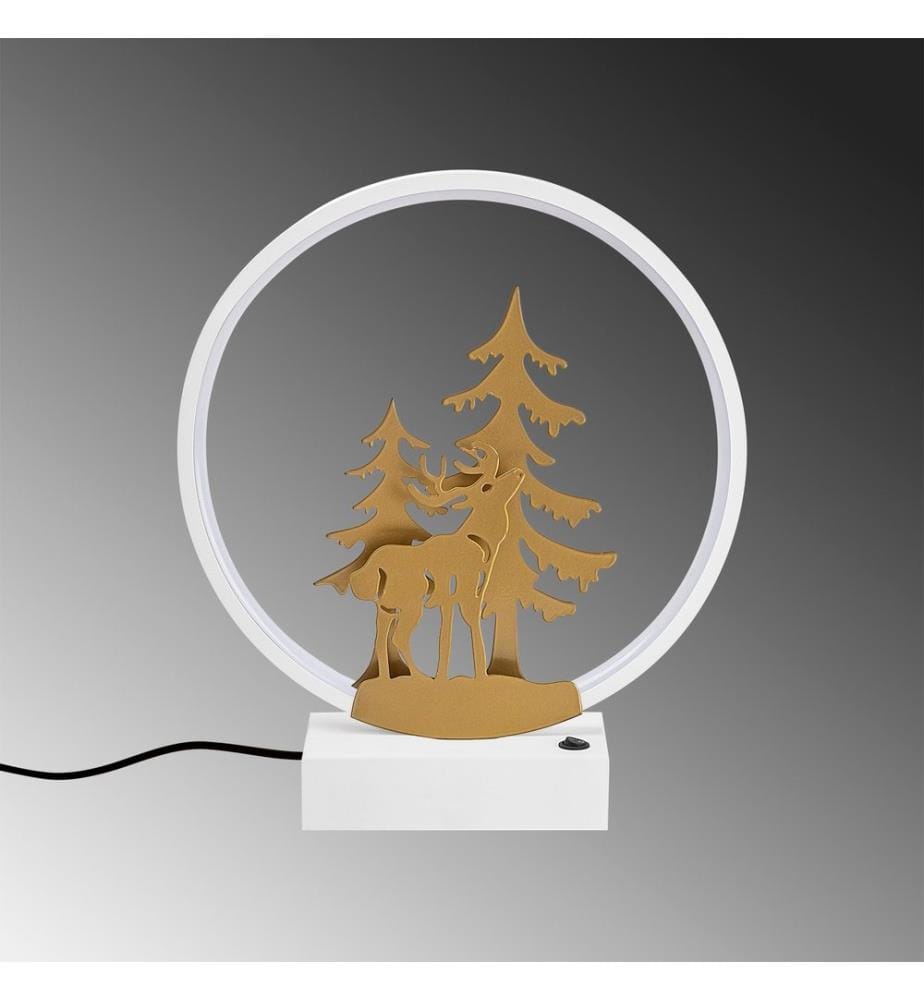 Blanc, Or, Lampes De Bureau, 16 X 9 X 4 cm, En Métal