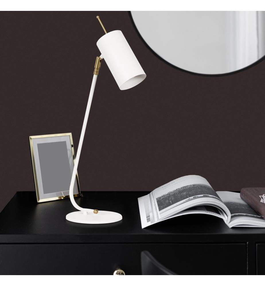 Blanc, Lampes De Bureau, 8 X 26 cm, Corps En Métal