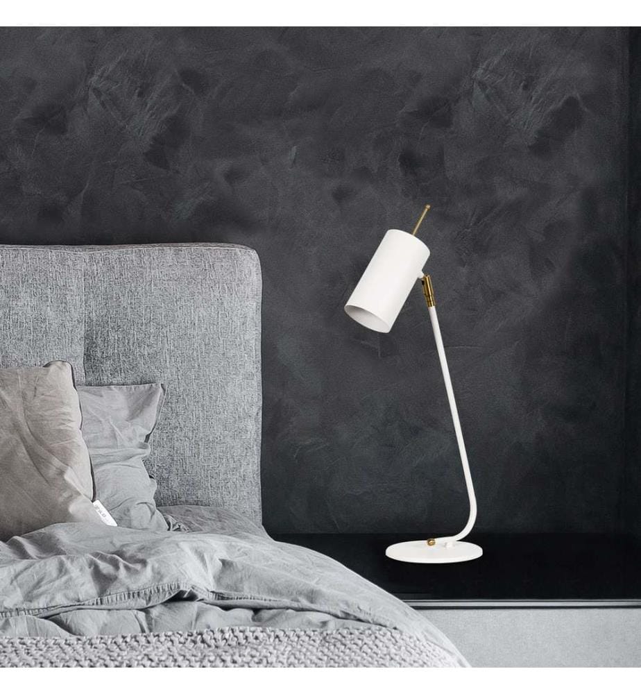 Blanc, Lampes De Bureau, 8 X 26 cm, Corps En Métal