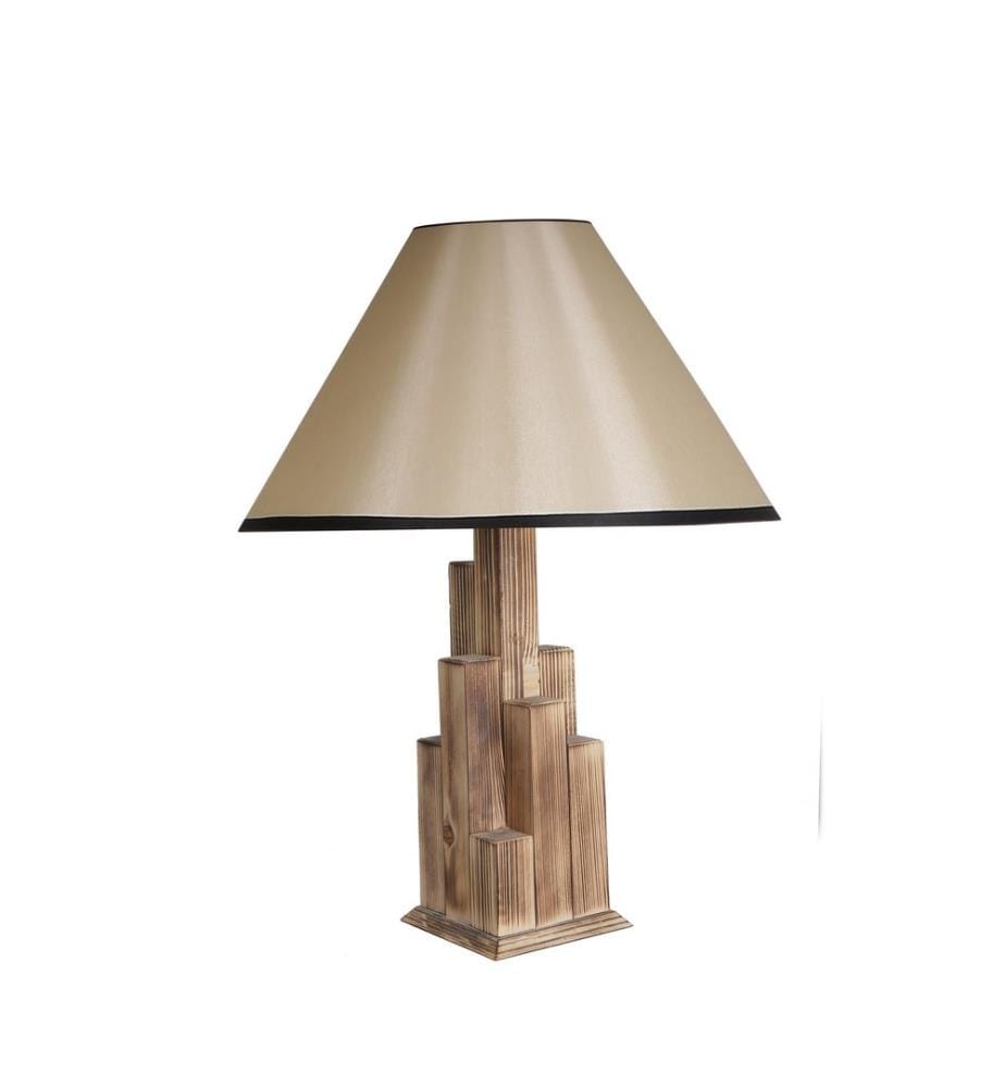 Marron, Lampes De Bureau, 14 X 14 cm, Corps En Bois