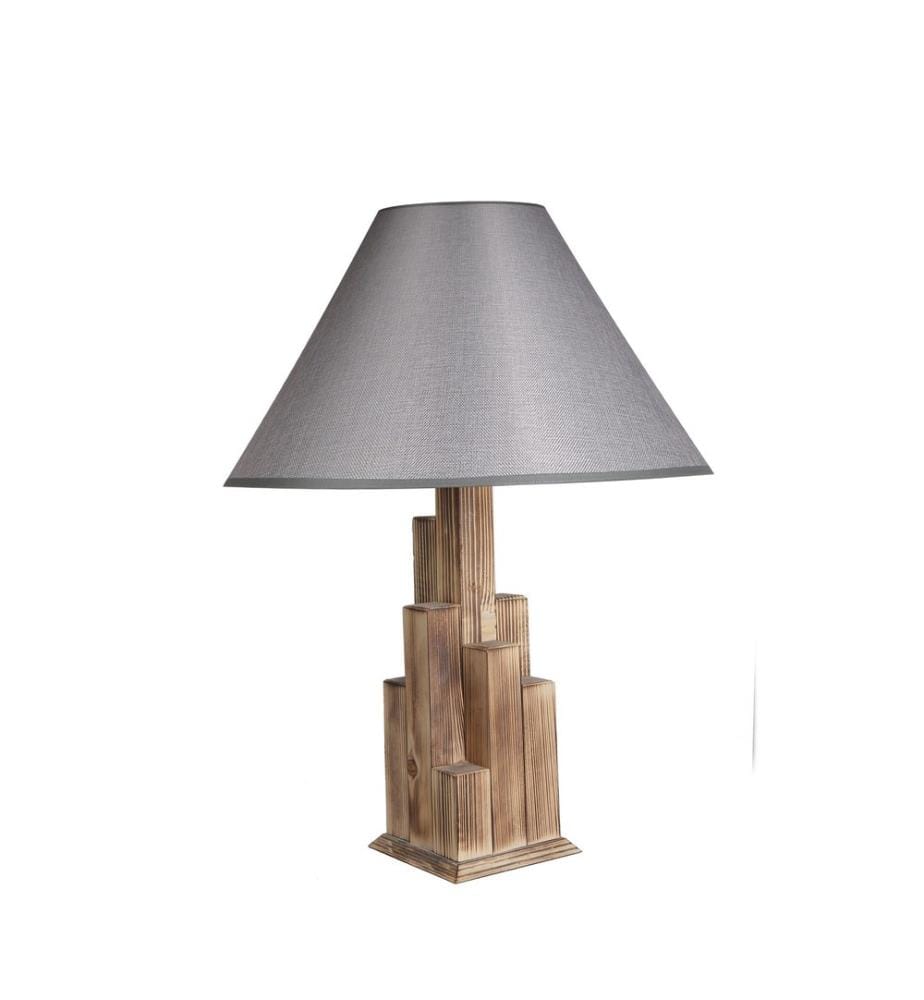 Marron, Gris, Lampes De Bureau, 14 X 14 cm, Corps En Bois