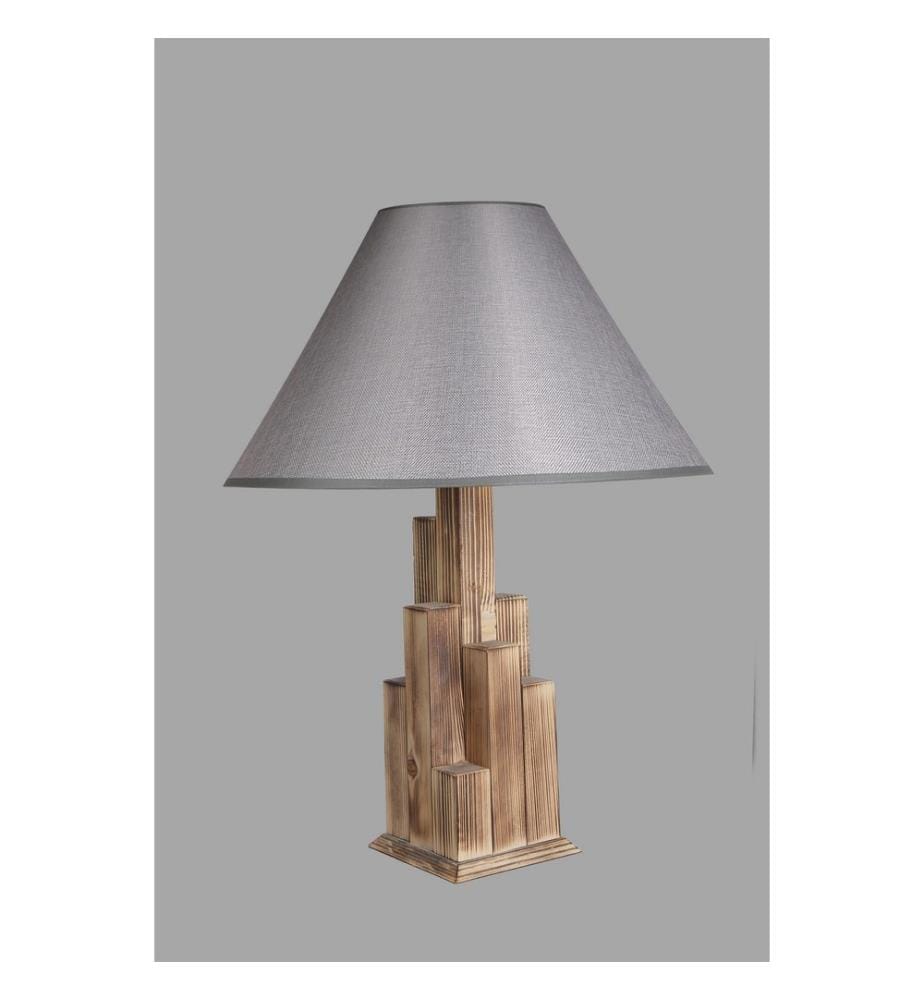 Marron, Gris, Lampes De Bureau, 14 X 14 cm, Corps En Bois