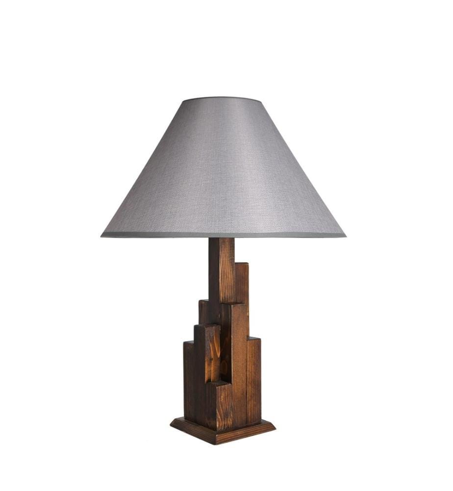 Nussbaum,Grau, Schreibtischlampen, 14 X 14 cm, Holzkörper