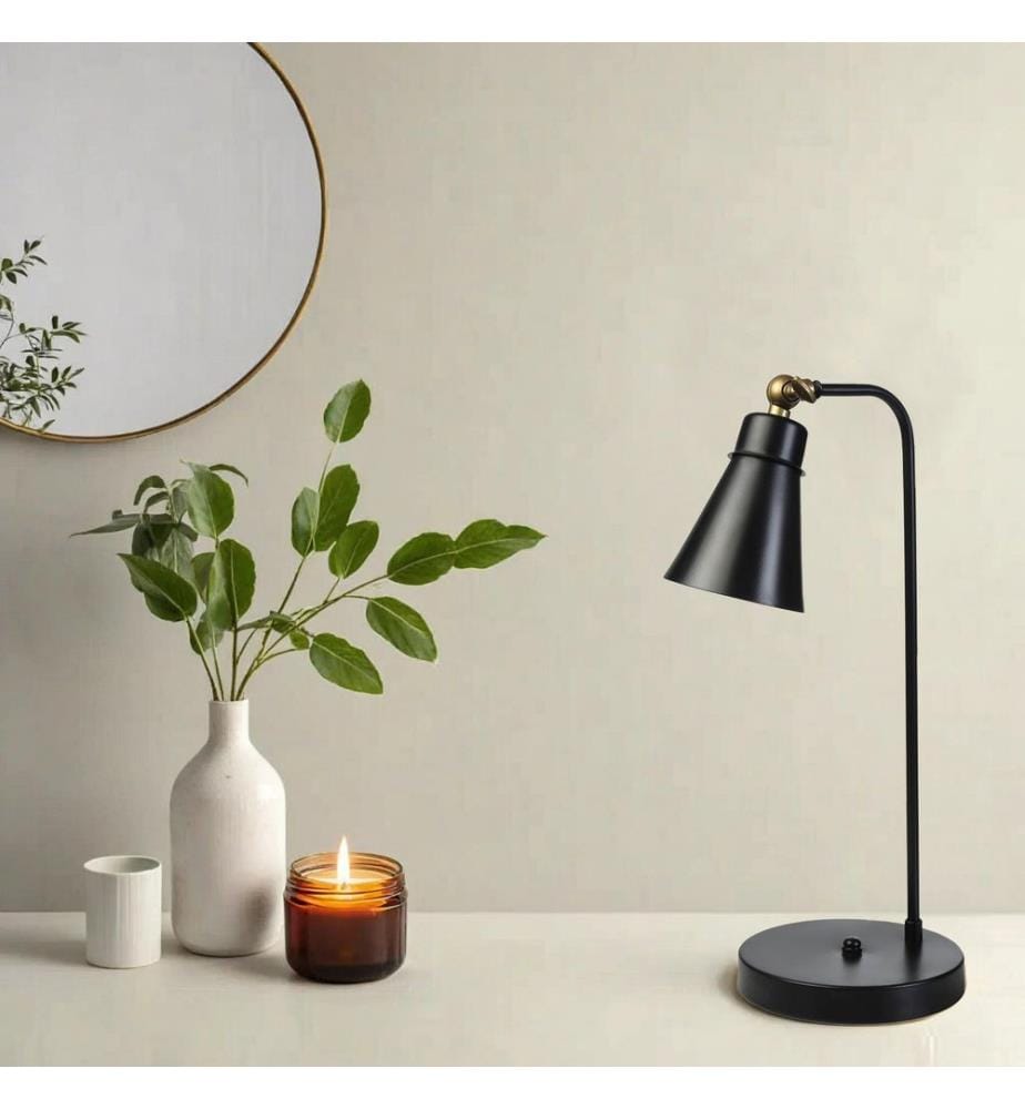 Lampe de table, noire, CORPS EN MÉTAL