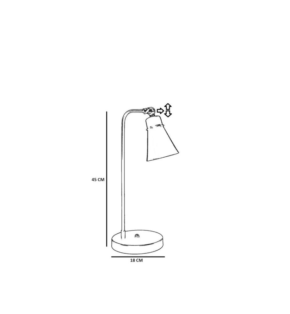 Lampe de table, noire, CORPS EN MÉTAL