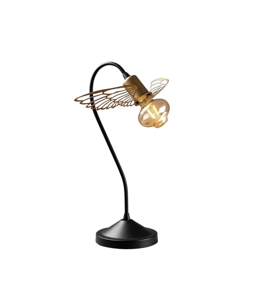 Noir, Or, Lampes De Bureau, 20 X 20 cm, Corps En Métal