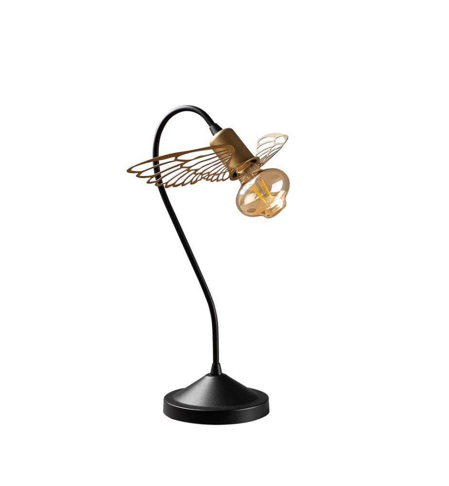Noir, Or, Lampes De Bureau, 20 X 20 cm, Corps En Métal
