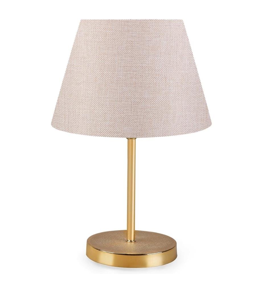 Lampe de table, crème, 100 % PVC, pieds en métal pour abat-jour