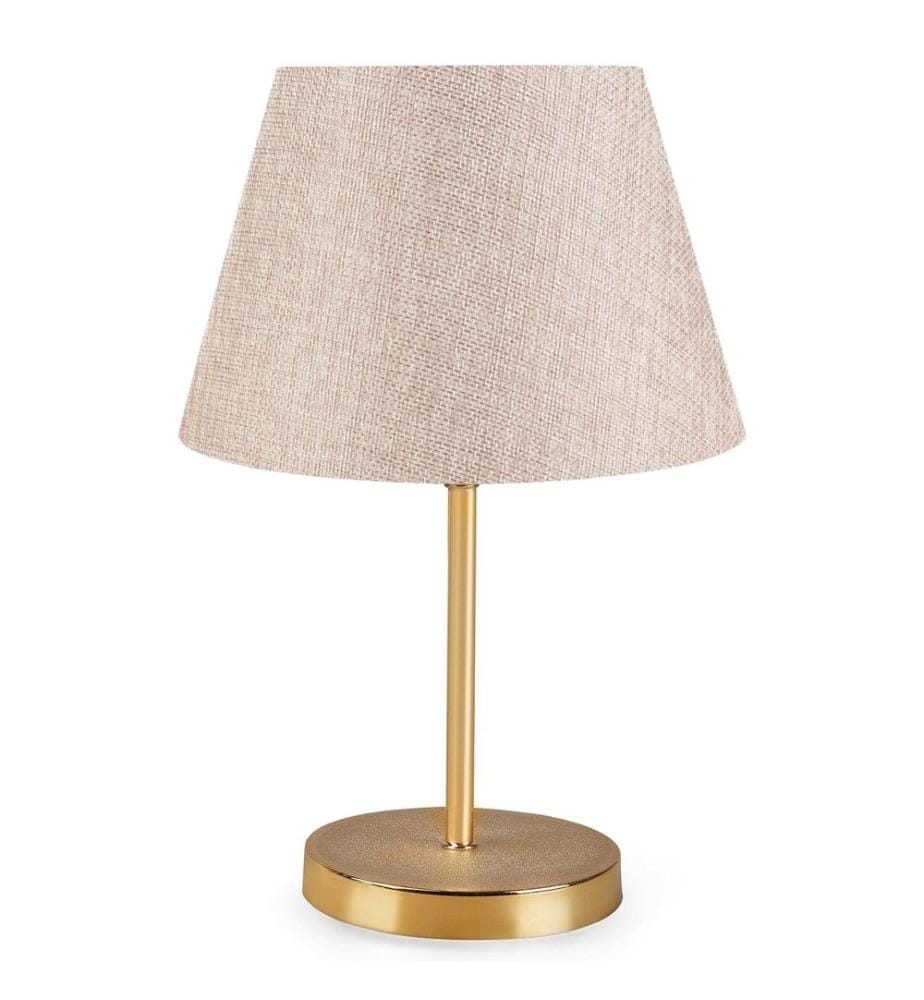 Lampe de table, crème, 100 % PVC, pieds en métal pour abat-jour