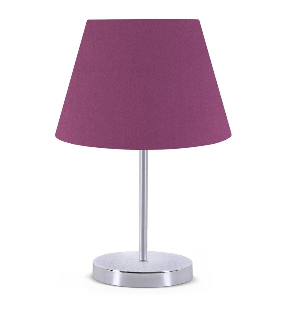 Lampe de table, violette, 100 % PVC, pieds métalliques pour abat-jour