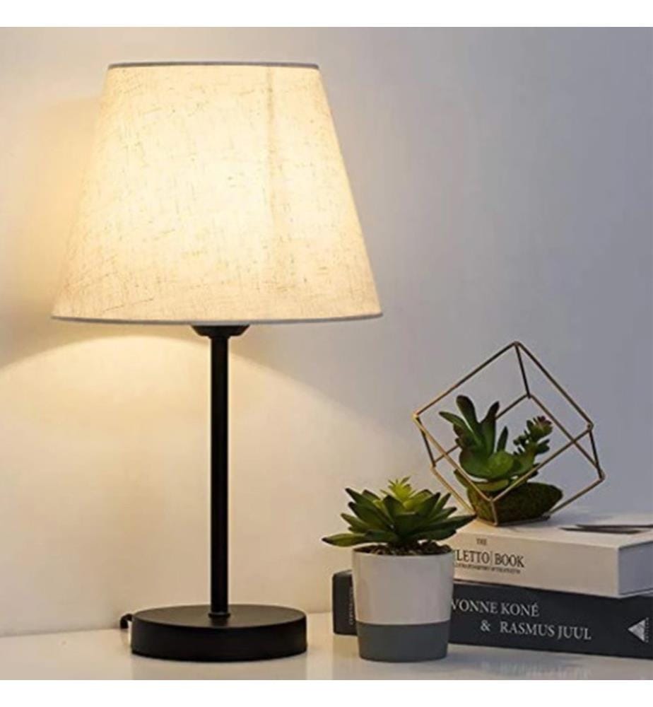 Tischlampe, cremefarben, 100 % PVC, Metallbeine