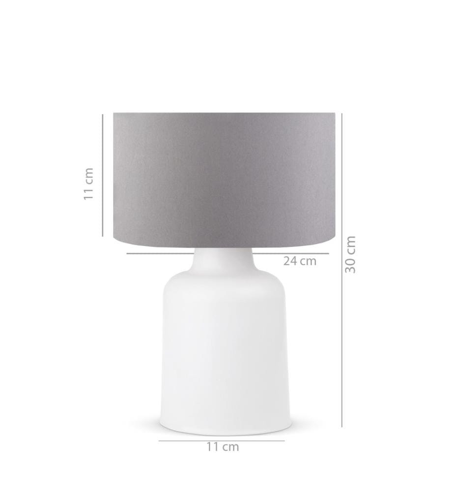 Lampe de table, grise, 100 % PVC, pieds en plastique