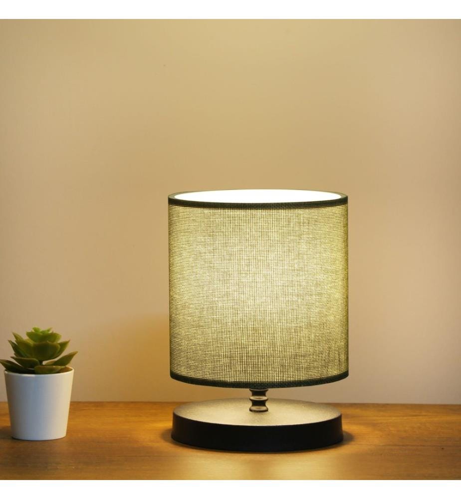 Lampe de table, verte, CORPS EN TISSU, pieds en plastique